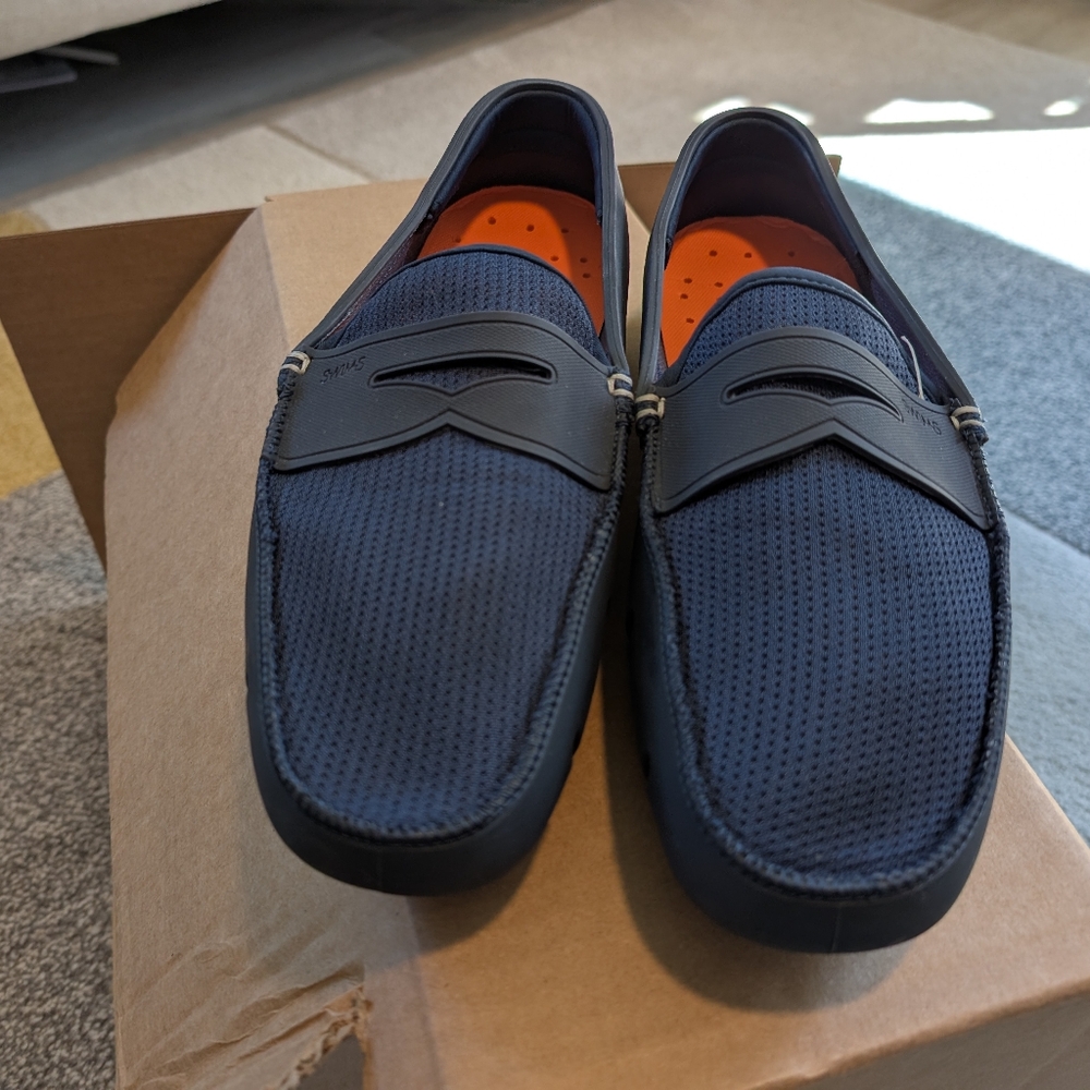 SWIMS Blue Penny Loafers Classic Slip-Ons